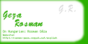 geza rosman business card